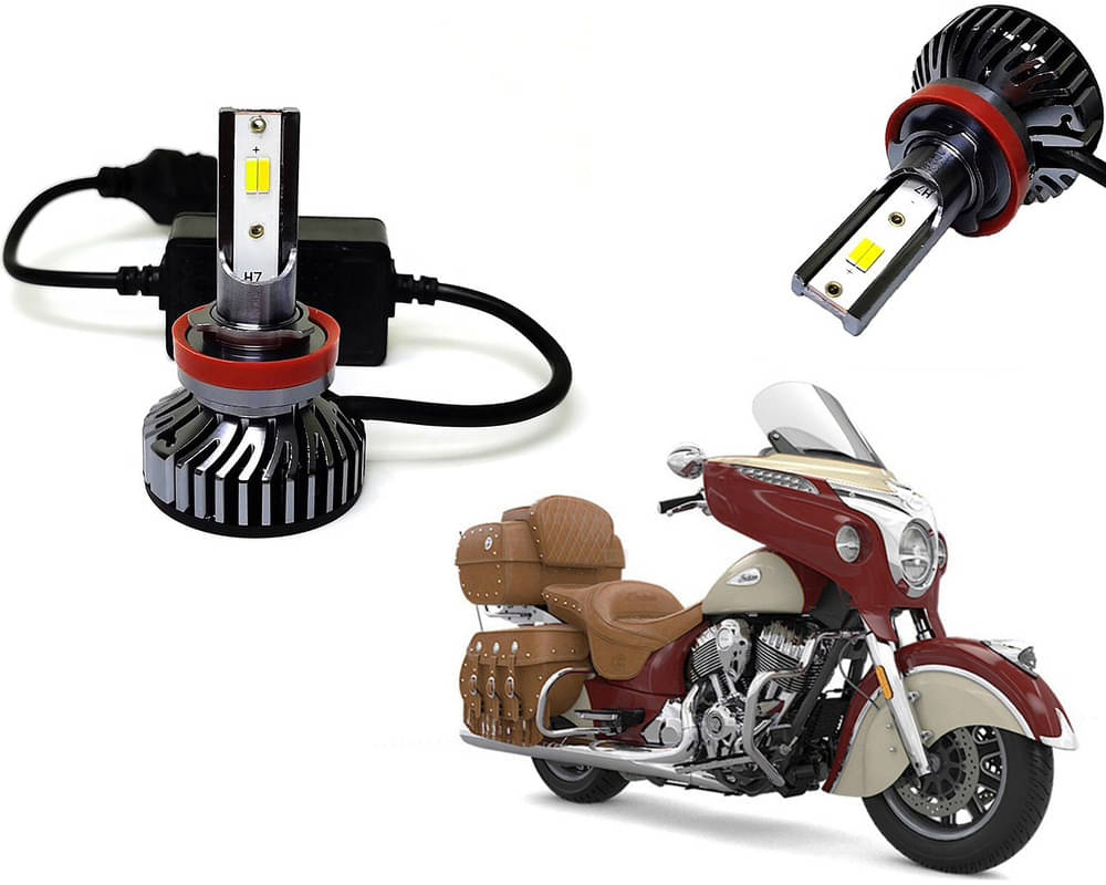     			Selifaur - 4 LED High Brightness Automotive 60W+35W Longer Life With Cooling Fan M3A BB1448 Auto Lighting System H7 H11 Led Headlight Light For - Indian Roadmaster Classic