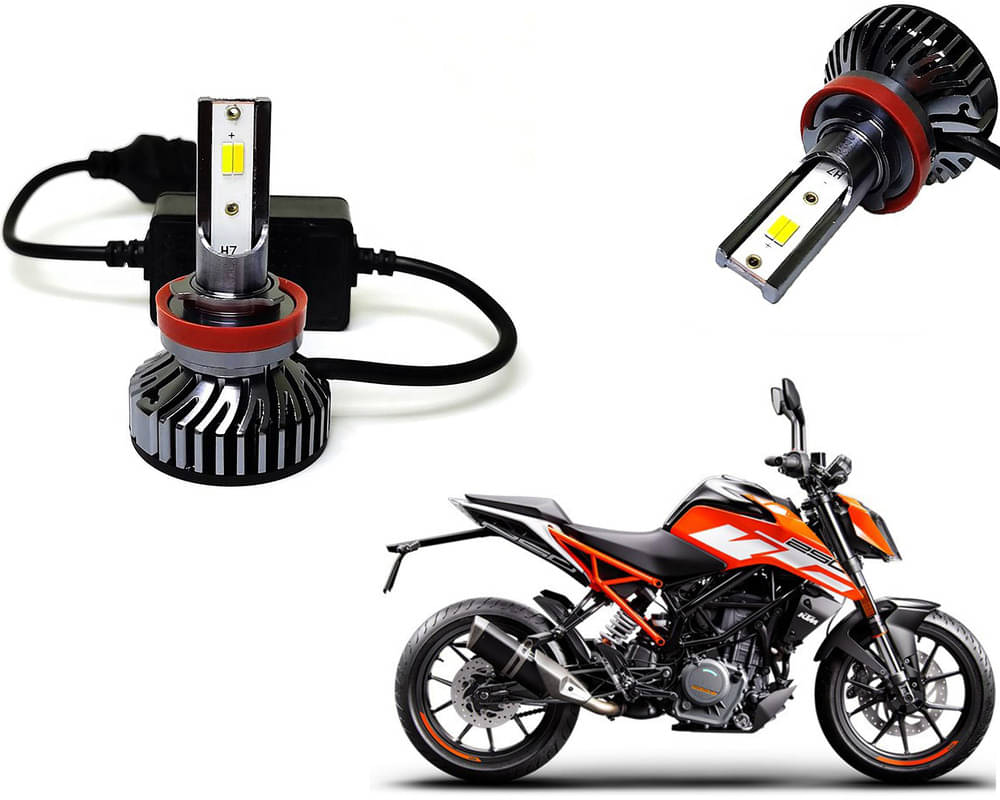     			Selifaur - 4 LED High Brightness Automotive 60W+35W Longer Life With Cooling Fan M3A BB1448 Auto Lighting System H7 H11 Led Headlight Light For - KTM 250 Duke
