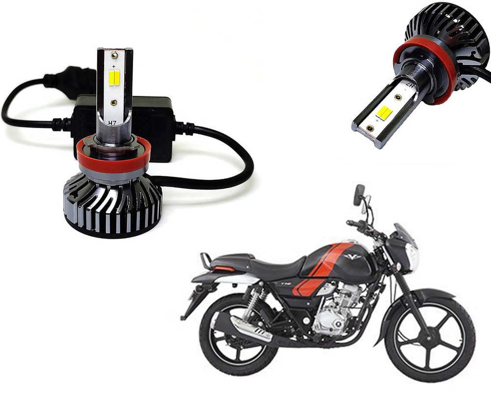     			Selifaur - 4 LED High Brightness Automotive 60W+35W Longer Life With Cooling Fan M3A BB1448 Auto Lighting System H7 H11 Led Headlight Light For - Bajaj V12