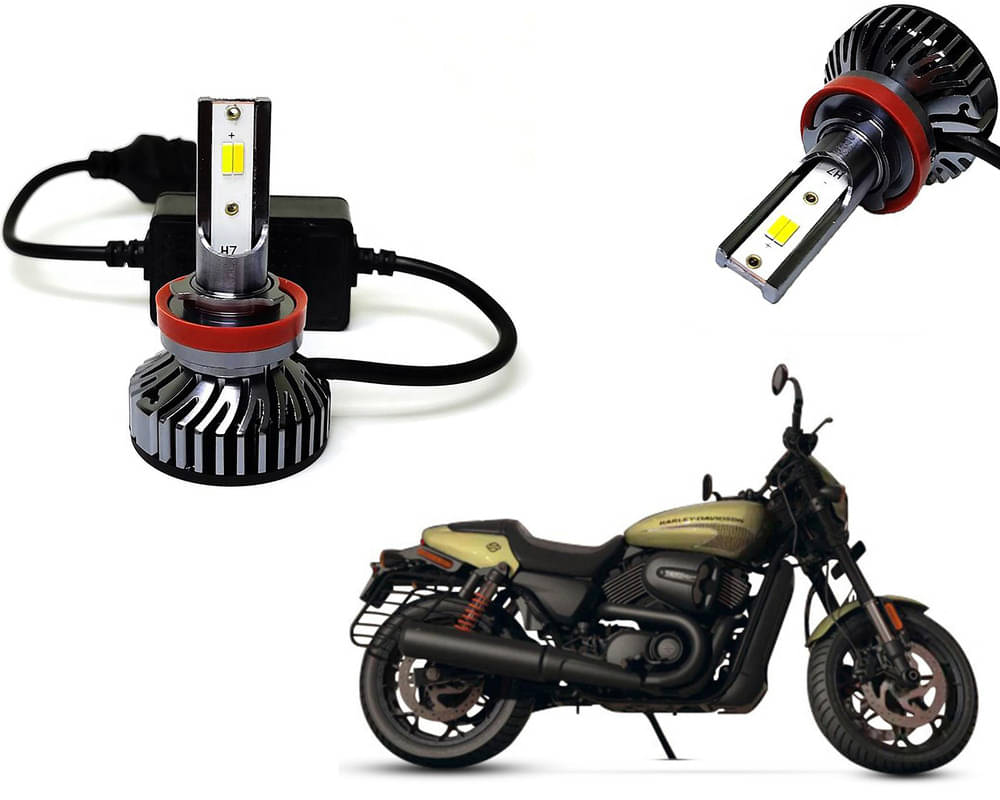     			Selifaur - 4 LED High Brightness Automotive 60W+35W Longer Life With Cooling Fan M3A BB1448 Auto Lighting System H7 H11 Led Headlight Light For - Harley-Davidson Street Rod