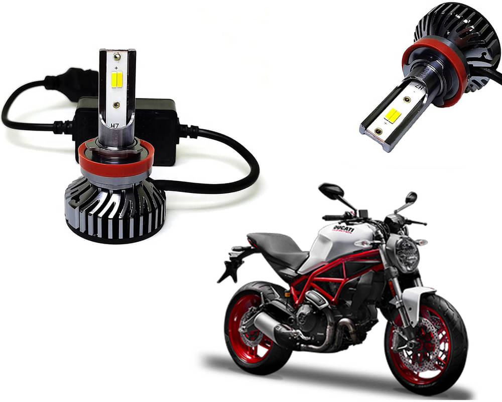     			Selifaur - 4 LED High Brightness Automotive 60W+35W Longer Life With Cooling Fan M3A BB1448 Auto Lighting System H7 H11 Led Headlight Light For - Ducati Monster 797