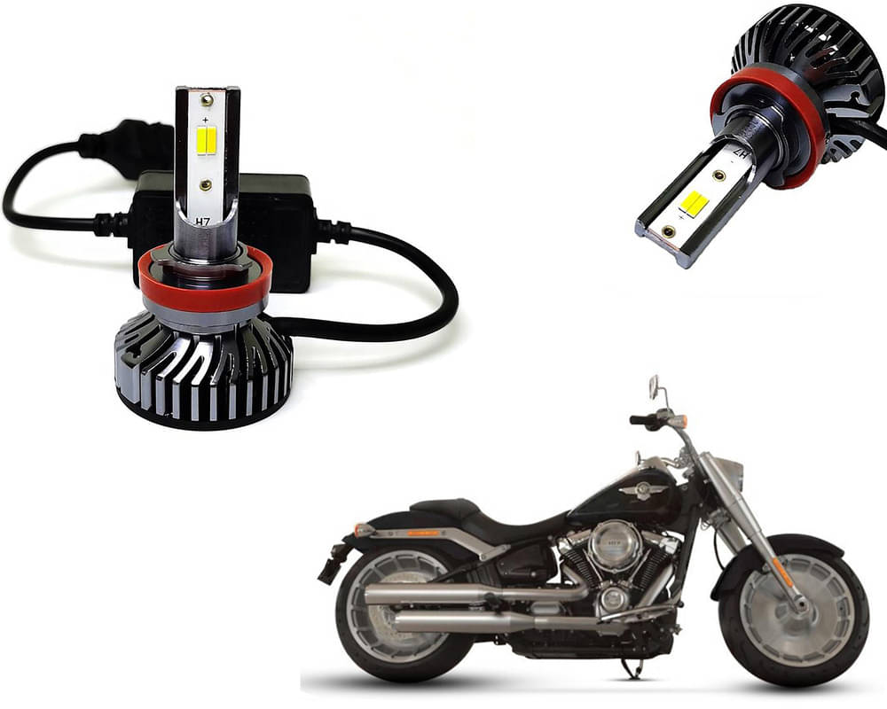     			Selifaur - 4 LED High Brightness Automotive 60W+35W Longer Life With Cooling Fan M3A BB1448 Auto Lighting System H7 H11 Led Headlight Light For - Harley-Davidson Fat Boy 114