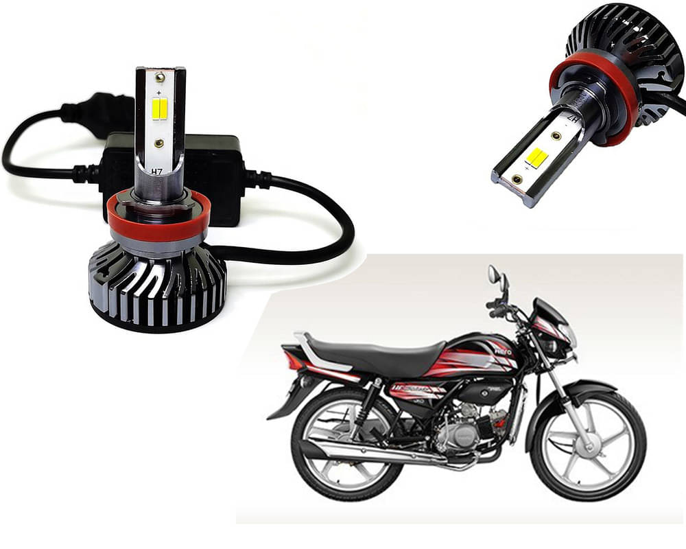     			Selifaur - 4 LED High Brightness Automotive 60W+35W Longer Life With Cooling Fan M3A BB1448 Auto Lighting System H7 H11 Led Headlight Light For - Hero HF Deluxe i3s