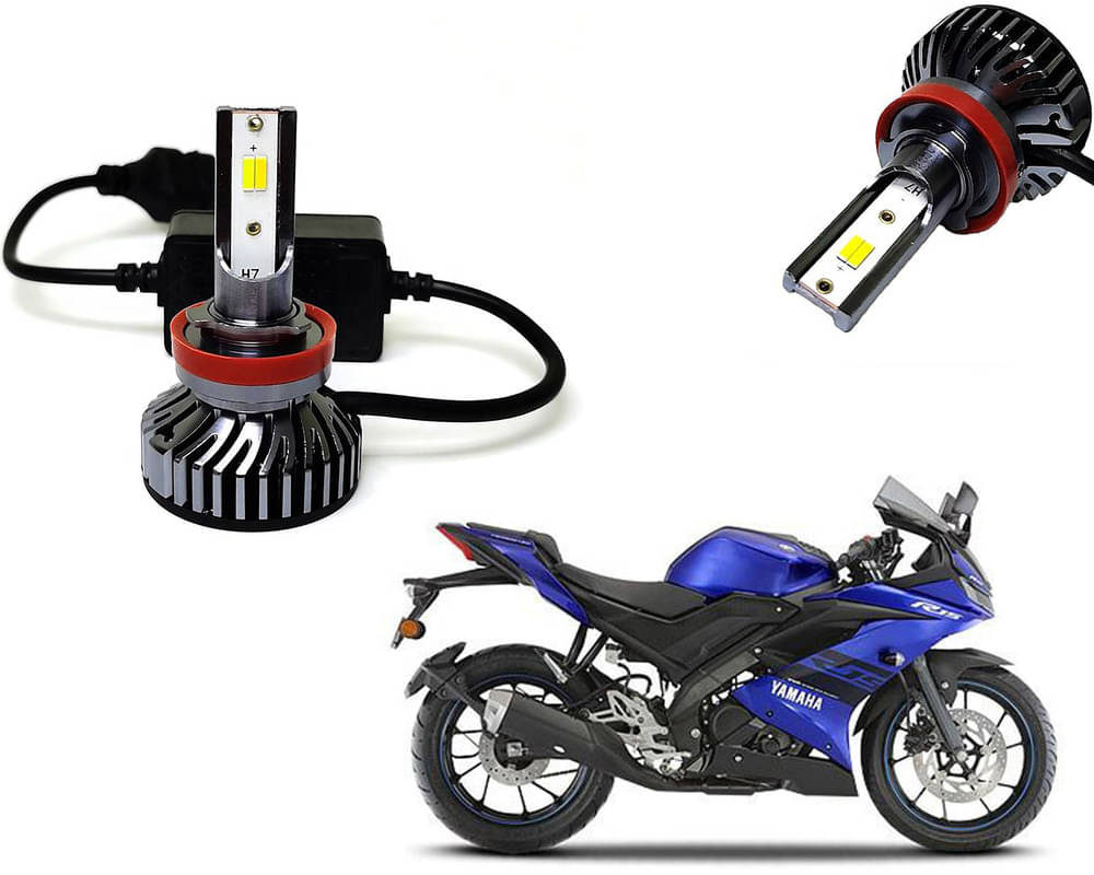     			Selifaur - 4 LED High Brightness Automotive 60W+35W Longer Life With Cooling Fan M3A BB1448 Auto Lighting System H7 H11 Led Headlight Light For - Yamaha YZF R15 V3