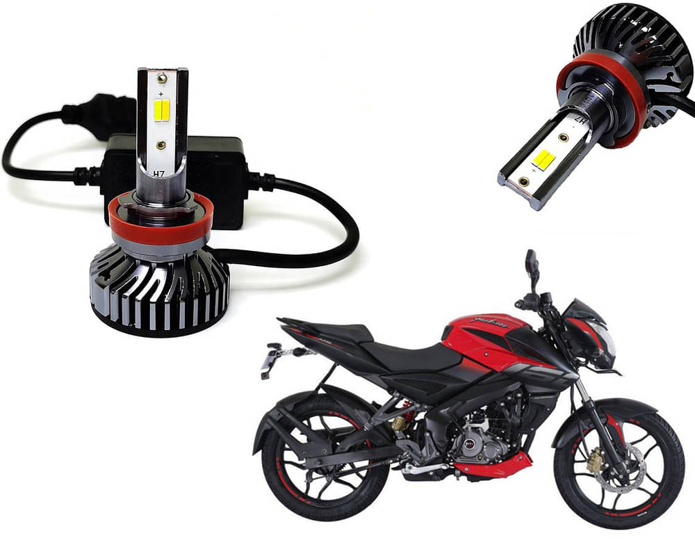     			Selifaur - 4 LED High Brightness Automotive 60W+35W Longer Life With Cooling Fan M3A BB1448 Auto Lighting System H7 H11 Led Headlight Light For - Bajaj Pulsar NS160