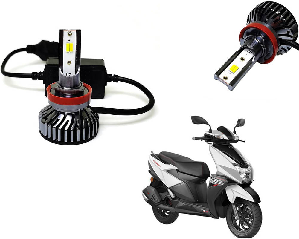     			Selifaur - 4 LED High Brightness Automotive 60W+35W Longer Life With Cooling Fan M3A BB1448 Auto Lighting System H7 H11 Led Headlight Light For - TVS Ntorq 125
