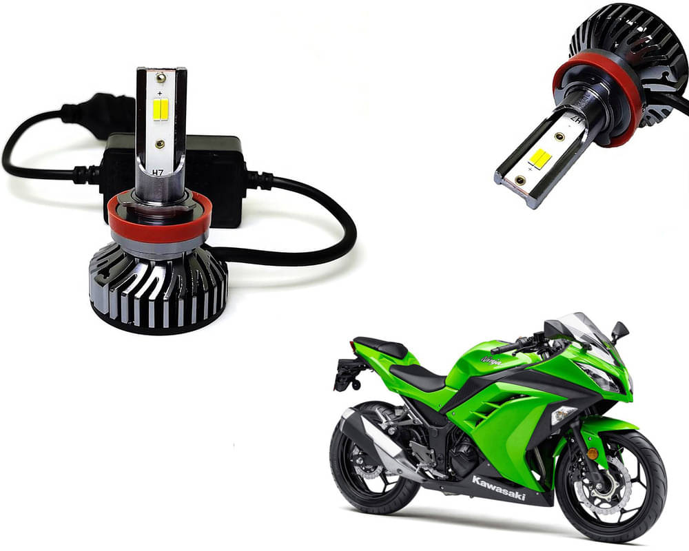 Selifaur - 4 LED High Brightness Automotive 60W+35W Longer Life With Cooling Fan M3A BB1448 Auto Lighting System H7 H11 Led Headlight Light For - Kawasaki Ninja 300 Selifaur - 4 LED High Brightness Automotive 60W+35W Longer Life With Cooling Fan M3A BB1448 Auto Lighting System H7 H11 Led Headlight Light For - Kawasaki Ninja 300