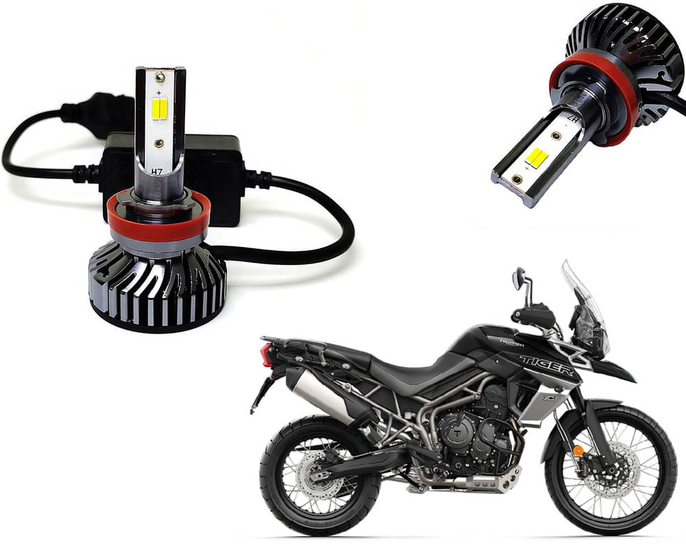     			Selifaur - 4 LED High Brightness Automotive 60W+35W Longer Life With Cooling Fan M3A BB1448 Auto Lighting System H7 H11 Led Headlight Light For - Triumph Tiger 800 XCx 2018