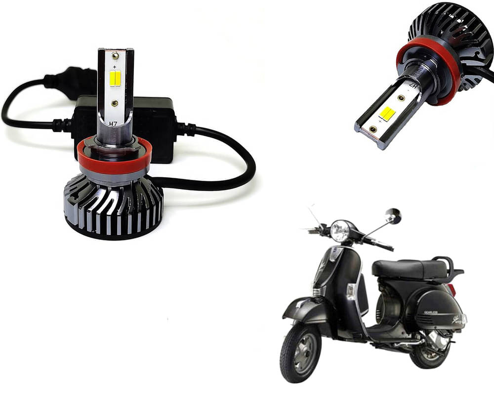     			Selifaur - 4 LED High Brightness Automotive 60W+35W Longer Life With Cooling Fan M3A BB1448 Auto Lighting System H7 H11 Led Headlight Light For - LML Star Euro 150