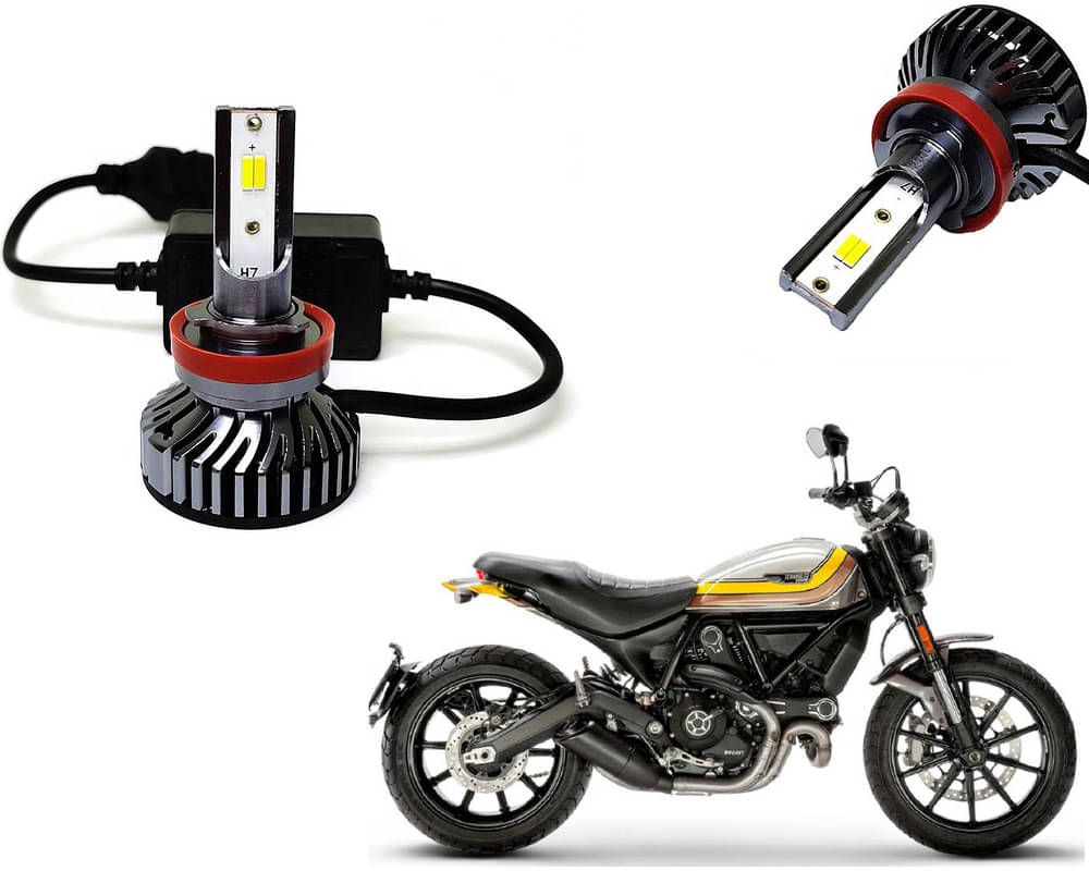     			Selifaur - 4 LED High Brightness Automotive 60W+35W Longer Life With Cooling Fan M3A BB1448 Auto Lighting System H7 H11 Led Headlight Light For - Ducati Scrambler Mach 2.0
