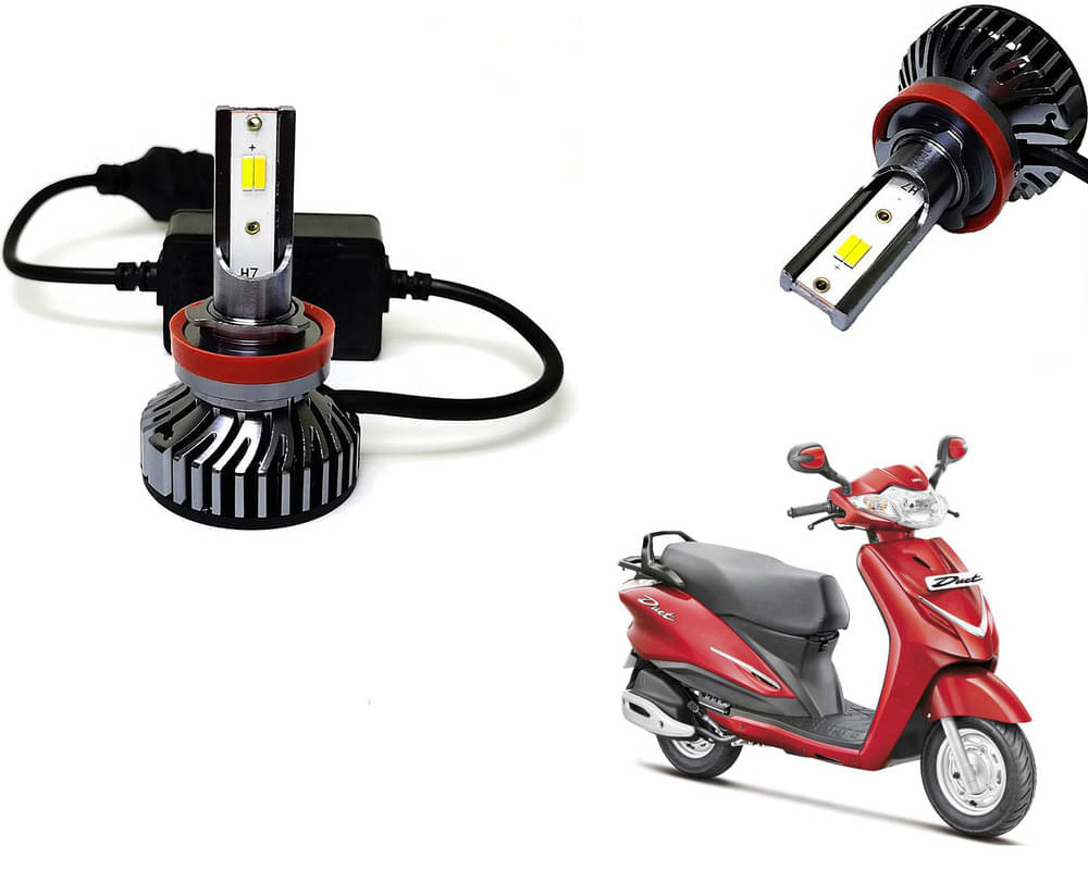     			Selifaur - 4 LED High Brightness Automotive 60W+35W Longer Life With Cooling Fan M3A BB1448 Auto Lighting System H7 H11 Led Headlight Light For - Moto Corp Duet