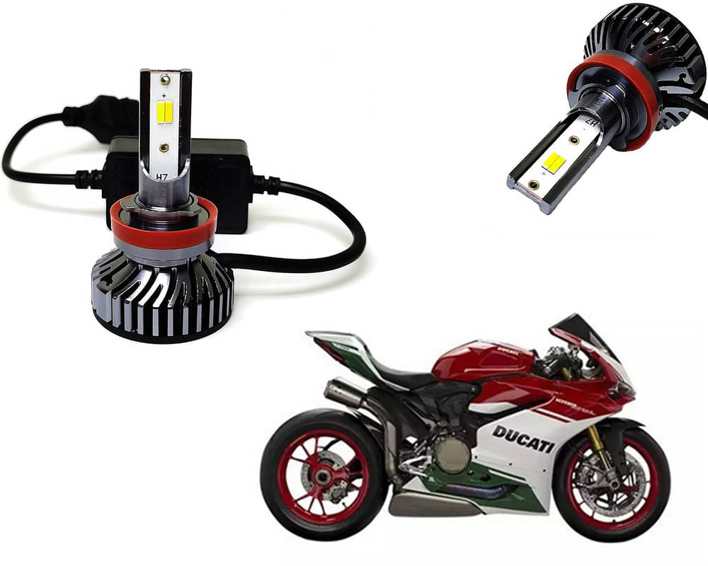     			Selifaur - 4 LED High Brightness Automotive 60W+35W Longer Life With Cooling Fan M3A BB1448 Auto Lighting System H7 H11 Led Headlight Light For - Ducati 1299 Panigale R Final Edition