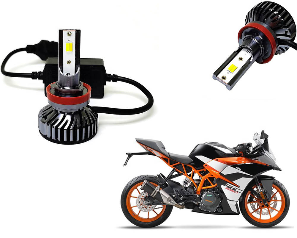     			Selifaur - 4 LED High Brightness Automotive 60W+35W Longer Life With Cooling Fan M3A BB1448 Auto Lighting System H7 H11 Led Headlight Light For - KTM RC390