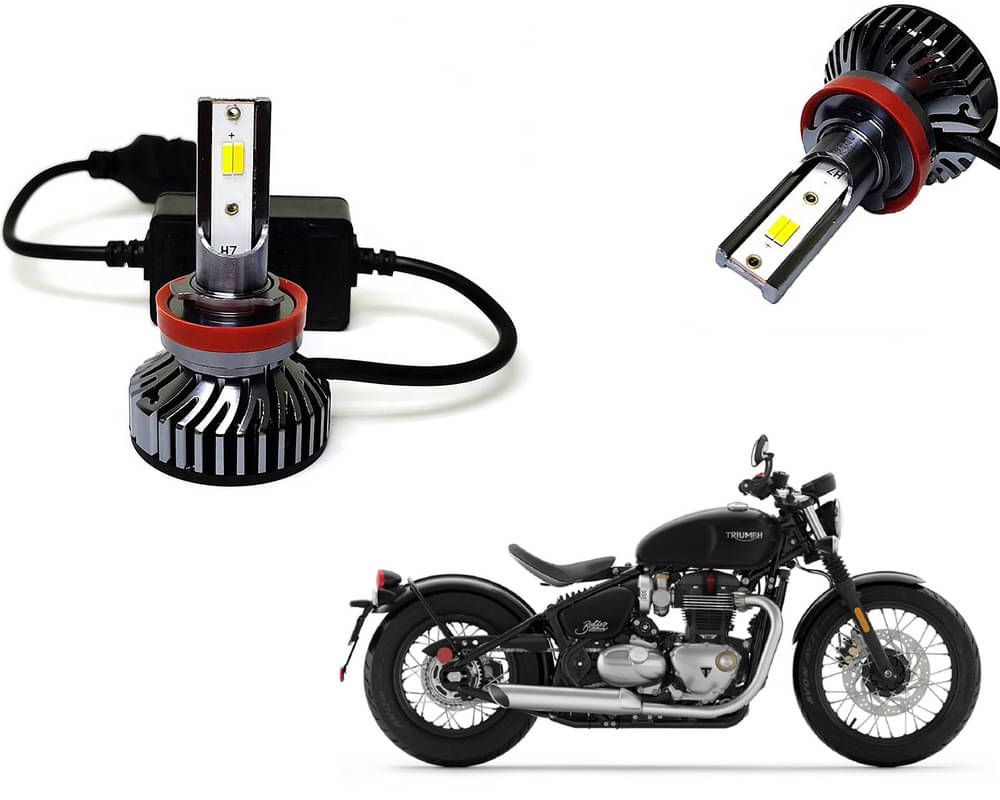     			Selifaur - 4 LED High Brightness Automotive 60W+35W Longer Life With Cooling Fan M3A BB1448 Auto Lighting System H7 H11 Led Headlight Light For - Triumph Bonneville Bobber