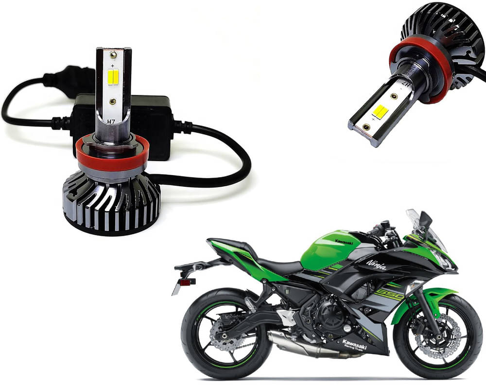 Selifaur - 4 LED High Brightness Automotive 60W+35W Longer Life With Cooling Fan M3A BB1448 Auto Lighting System H7 H11 Led Headlight Light For - Kawasaki Ninja 650 Selifaur - 4 LED High Brightness Automotive 60W+35W Longer Life With Cooling Fan M3A BB1448 Auto Lighting System H7 H11 Led Headlight Light For - Kawasaki Ninja 650