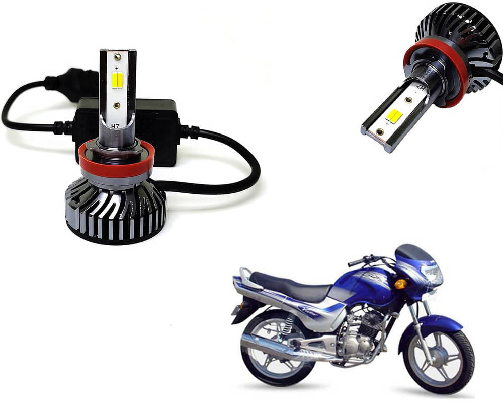     			Selifaur - 4 LED High Brightness Automotive 60W+35W Longer Life With Cooling Fan M3A BB1448 Auto Lighting System H7 H11 Led Headlight Light For - TVS Victor GLX