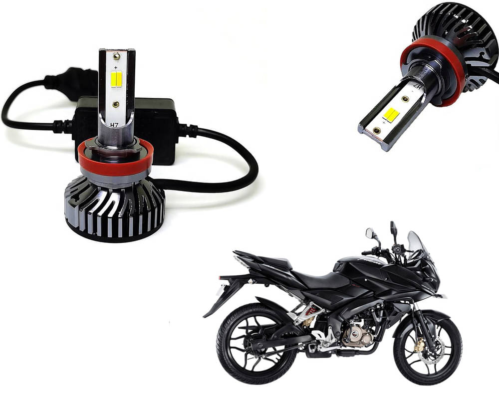     			Selifaur - 4 LED High Brightness Automotive 60W+35W Longer Life With Cooling Fan M3A BB1448 Auto Lighting System H7 H11 Led Headlight Light For - Pulsar AS 150