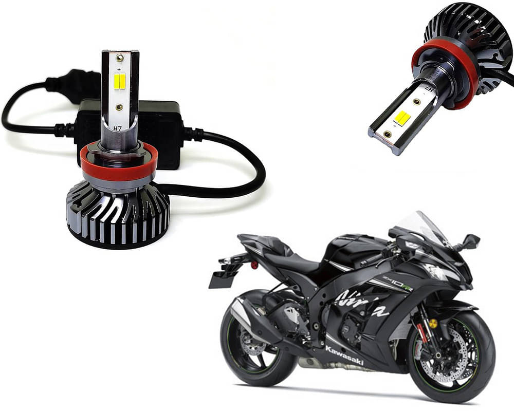     			Selifaur - 4 LED High Brightness Automotive 60W+35W Longer Life With Cooling Fan M3A BB1448 Auto Lighting System H7 H11 Led Headlight Light For - Kawasaki Ninja ZX-10RR