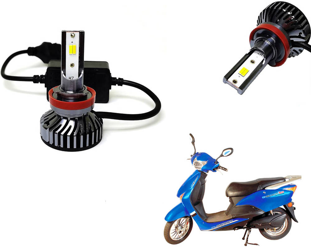     			Selifaur - 4 LED High Brightness Automotive 60W+35W Longer Life With Cooling Fan M3A BB1448 Auto Lighting System H7 H11 Led Headlight Light For - Avon E Scoot