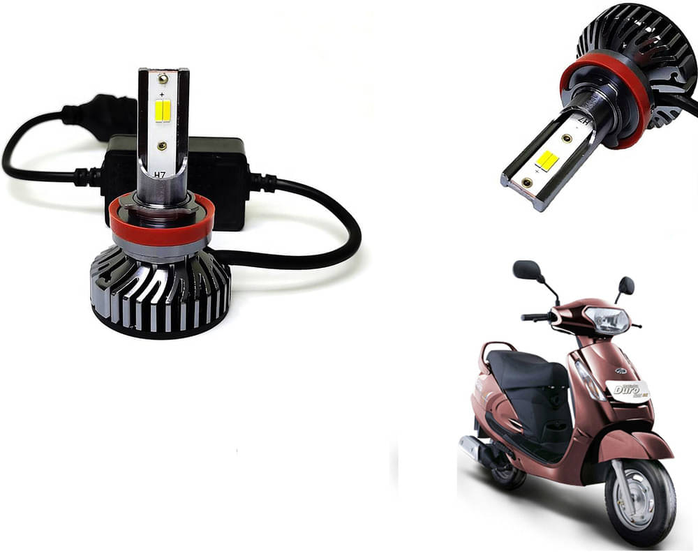     			Selifaur - 4 LED High Brightness Automotive 60W+35W Longer Life With Cooling Fan M3A BB1448 Auto Lighting System H7 H11 Led Headlight Light For - Mahindra Duro DZ