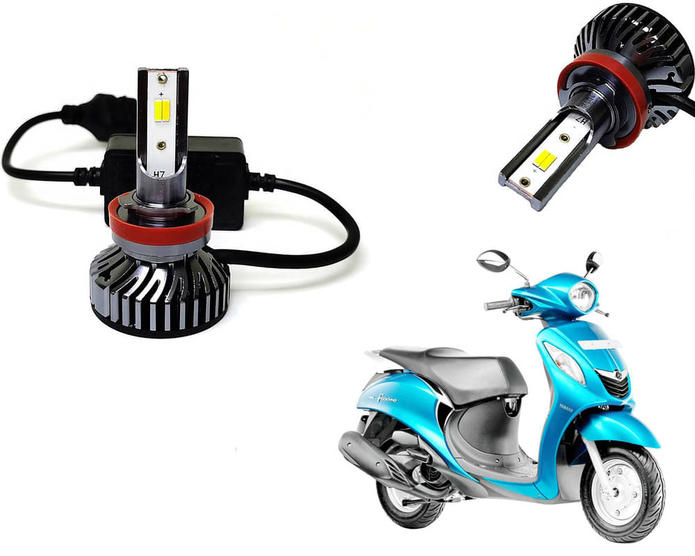     			Selifaur - 4 LED High Brightness Automotive 60W+35W Longer Life With Cooling Fan M3A BB1448 Auto Lighting System H7 H11 Led Headlight Light For - Yamaha Fascino