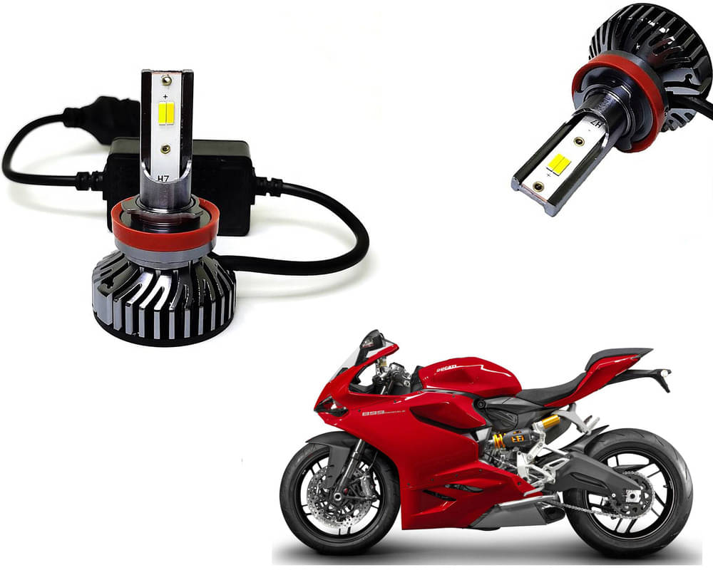    			Selifaur - 4 LED High Brightness Automotive 60W+35W Longer Life With Cooling Fan M3A BB1448 Auto Lighting System H7 H11 Led Headlight Light For - Ducati 899 Panigale