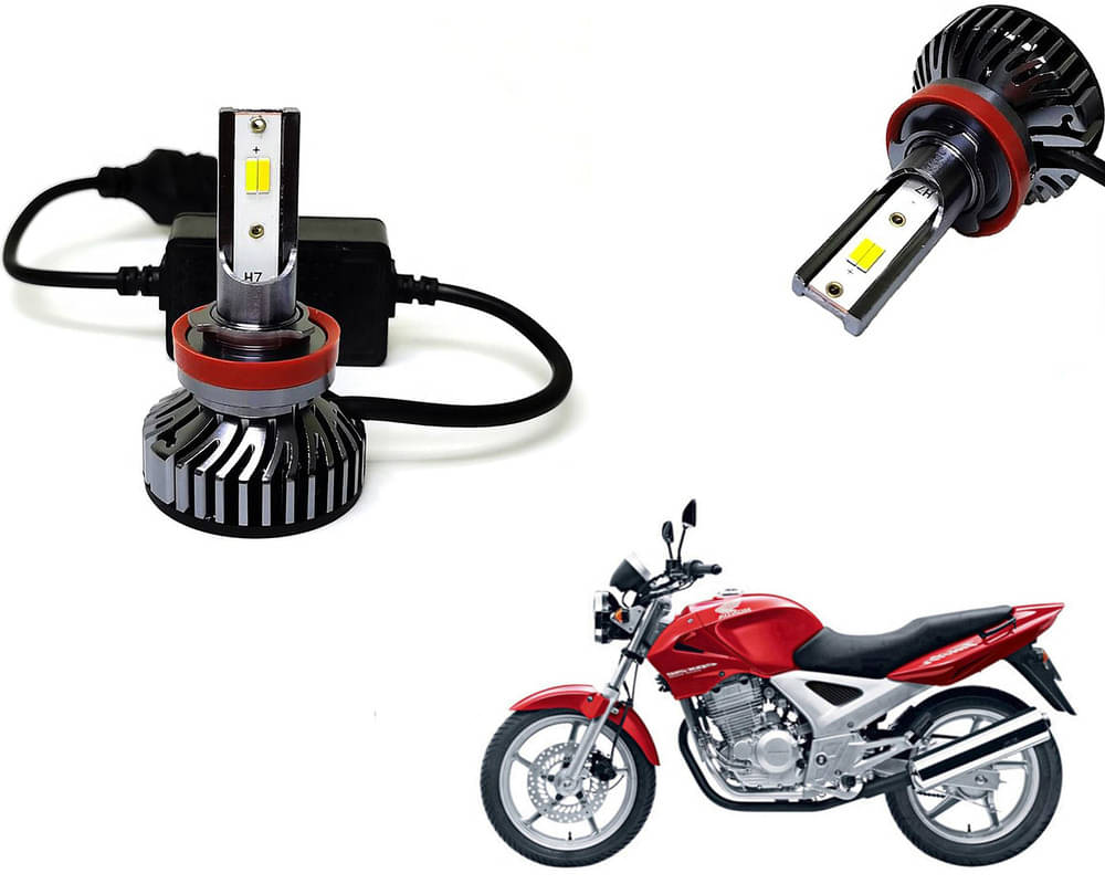     			Selifaur - 4 LED High Brightness Automotive 60W+35W Longer Life With Cooling Fan M3A BB1448 Auto Lighting System H7 H11 Led Headlight Light For - CB Twister