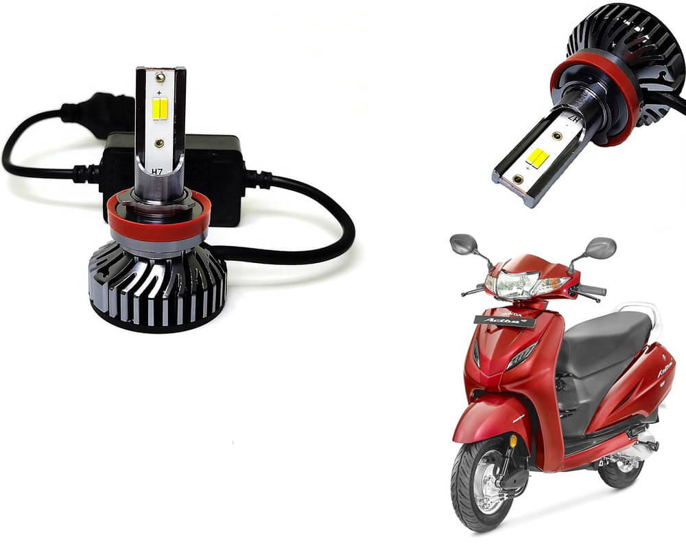     			Selifaur - 4 LED High Brightness Automotive 60W+35W Longer Life With Cooling Fan M3A BB1448 Auto Lighting System H7 H11 Led Headlight Light For - Honda Activa 4G