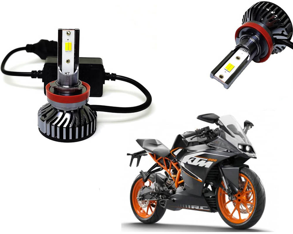     			Selifaur - 4 LED High Brightness Automotive 60W+35W Longer Life With Cooling Fan M3A BB1448 Auto Lighting System H7 H11 Led Headlight Light For - KTM RC 390