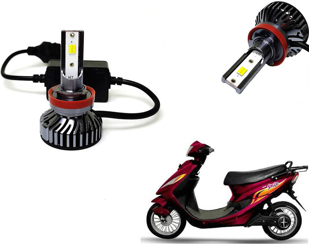     			Selifaur - 4 LED High Brightness Automotive 60W+35W Longer Life With Cooling Fan M3A BB1448 Auto Lighting System H7 H11 Led Headlight Light For - BSA Motors Smile