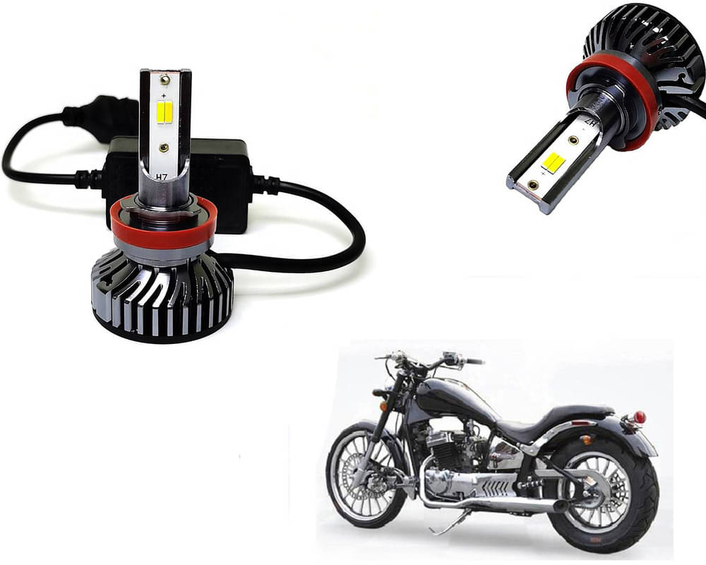     			Selifaur - 4 LED High Brightness Automotive 60W+35W Longer Life With Cooling Fan M3A BB1448 Auto Lighting System H7 H11 Led Headlight Light For - Regal Daytona 350