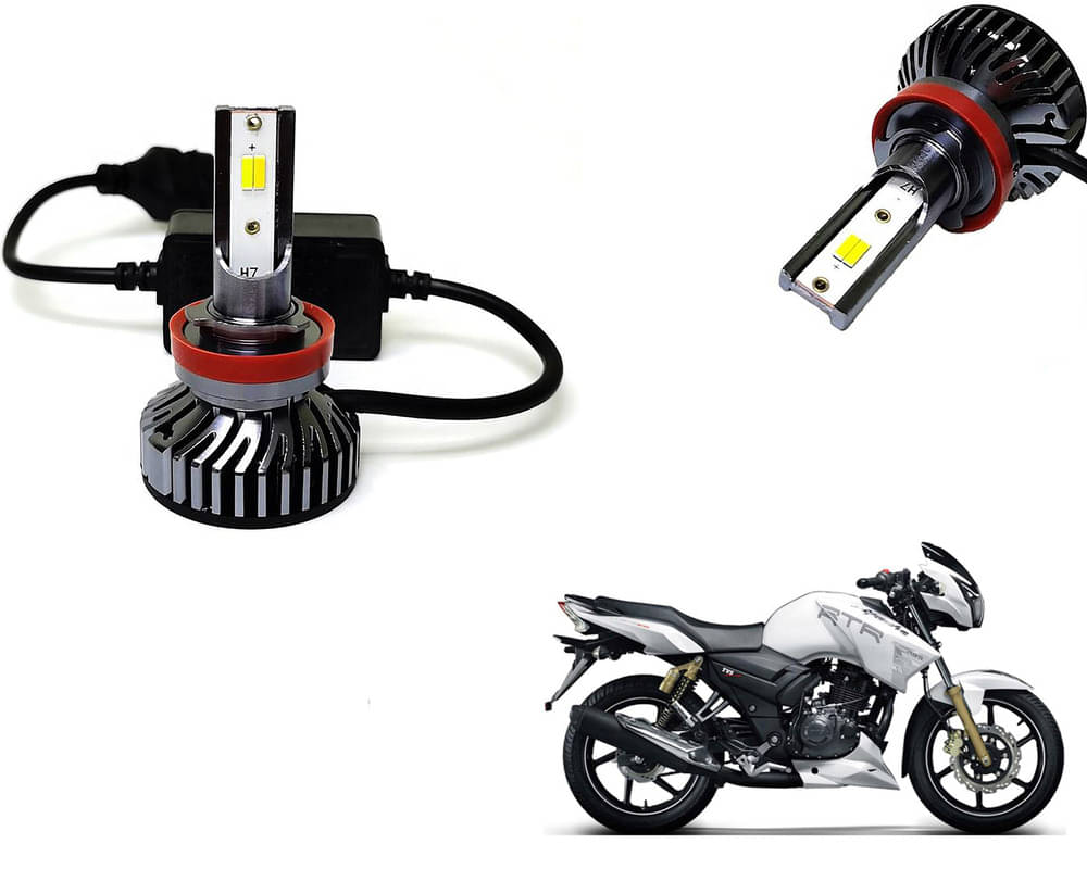 Selifaur - 4 LED High Brightness Automotive 60W+35W Longer Life With Cooling Fan M3A BB1448 Auto Lighting System H7 H11 Led Headlight Light For - TVS Apache RTR 180 Selifaur - 4 LED High Brightness Automotive 60W+35W Longer Life With Cooling Fan M3A BB1448 Auto Lighting System H7 H11 Led Headlight Light For - TVS Apache RTR 180