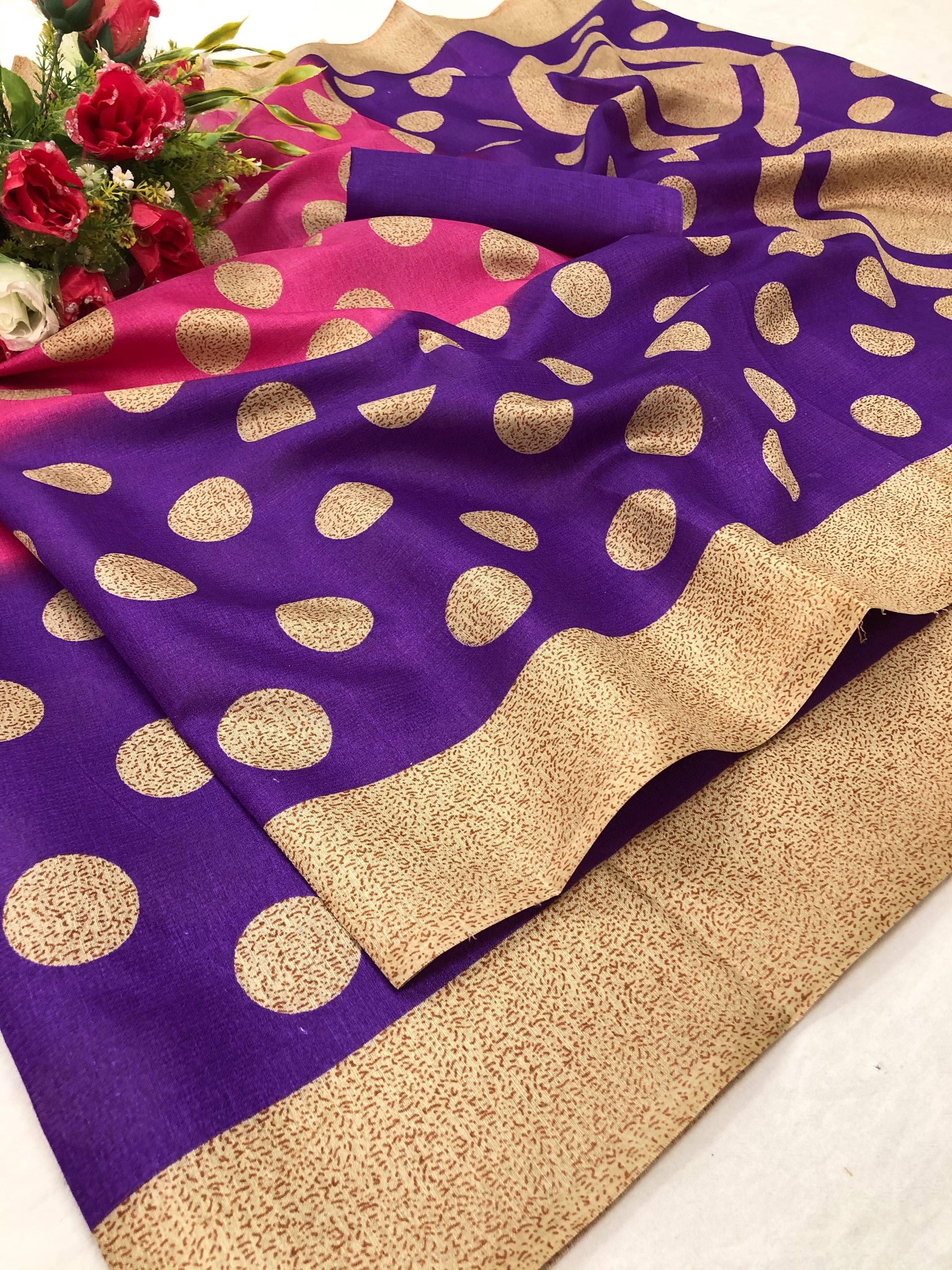     			Yashika Art Silk Printed Mysore Silk Sarees With Unstitched Blouse Piece ( Pink )