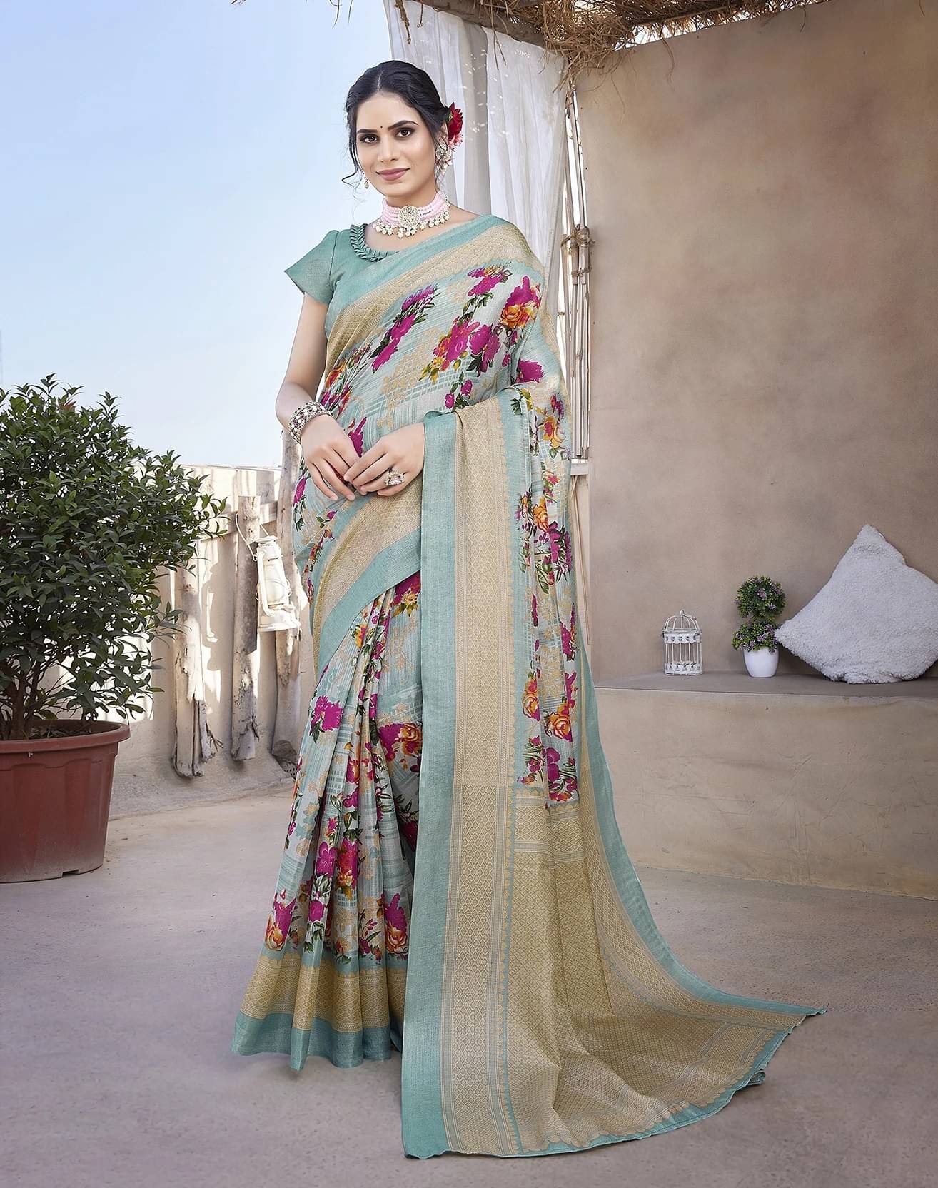 Yashika Art Silk Printed Mysore Silk Sarees With Unstitched Blouse Piece ( Green )     			Yashika Art Silk Printed Mysore Silk Sarees With Unstitched Blouse Piece ( Green )