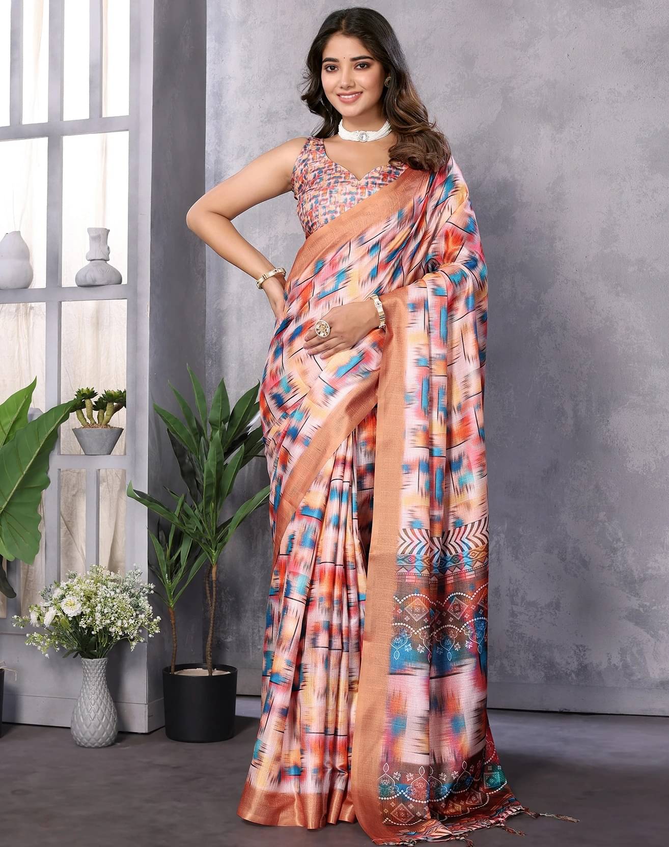Yashika Art Silk Printed Regular Saree With Unstitched Blouse Piece ( Orange )     			Yashika Art Silk Printed Regular Saree With Unstitched Blouse Piece ( Orange )