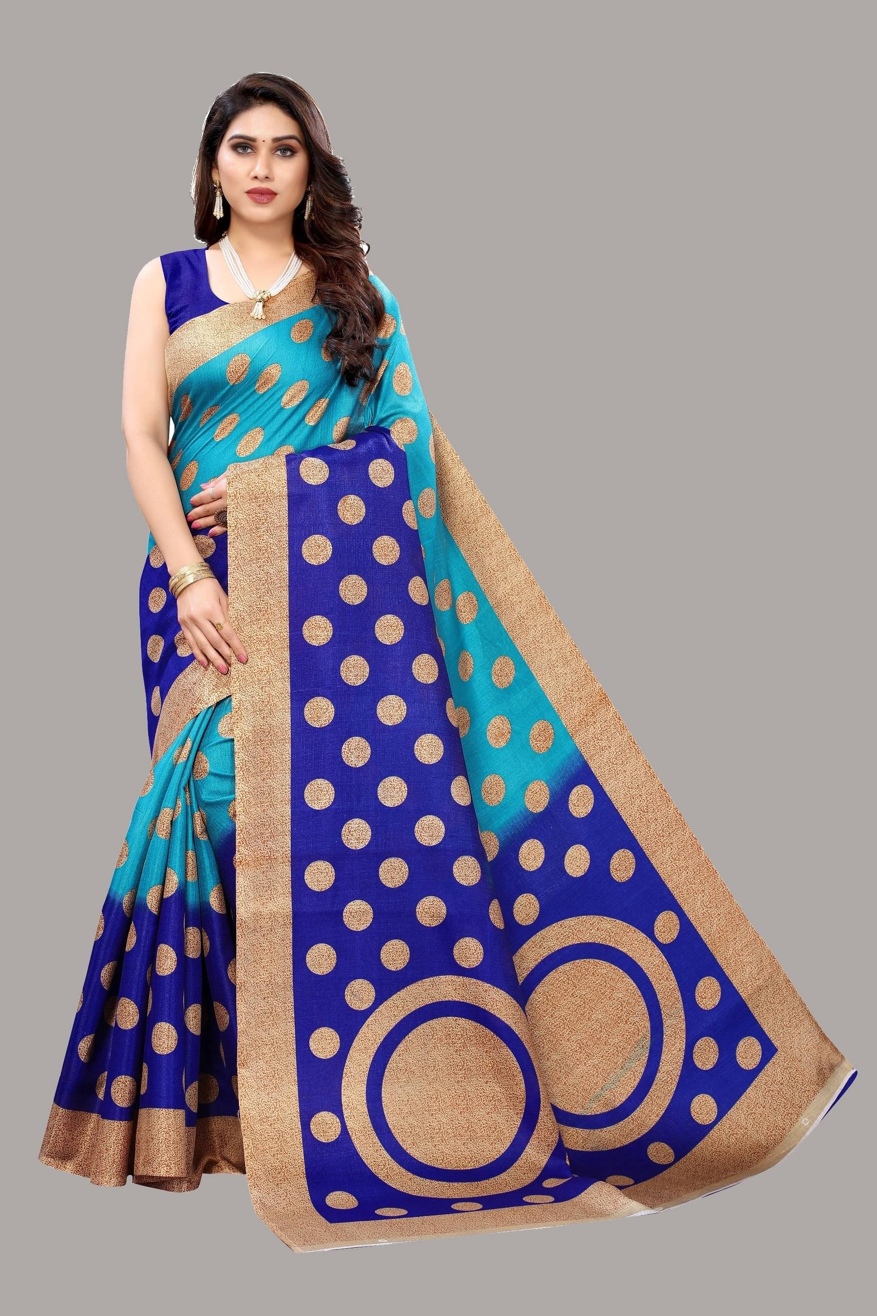     			Yashika Art Silk Printed Regular Saree With Unstitched Blouse Piece ( Multicolor )