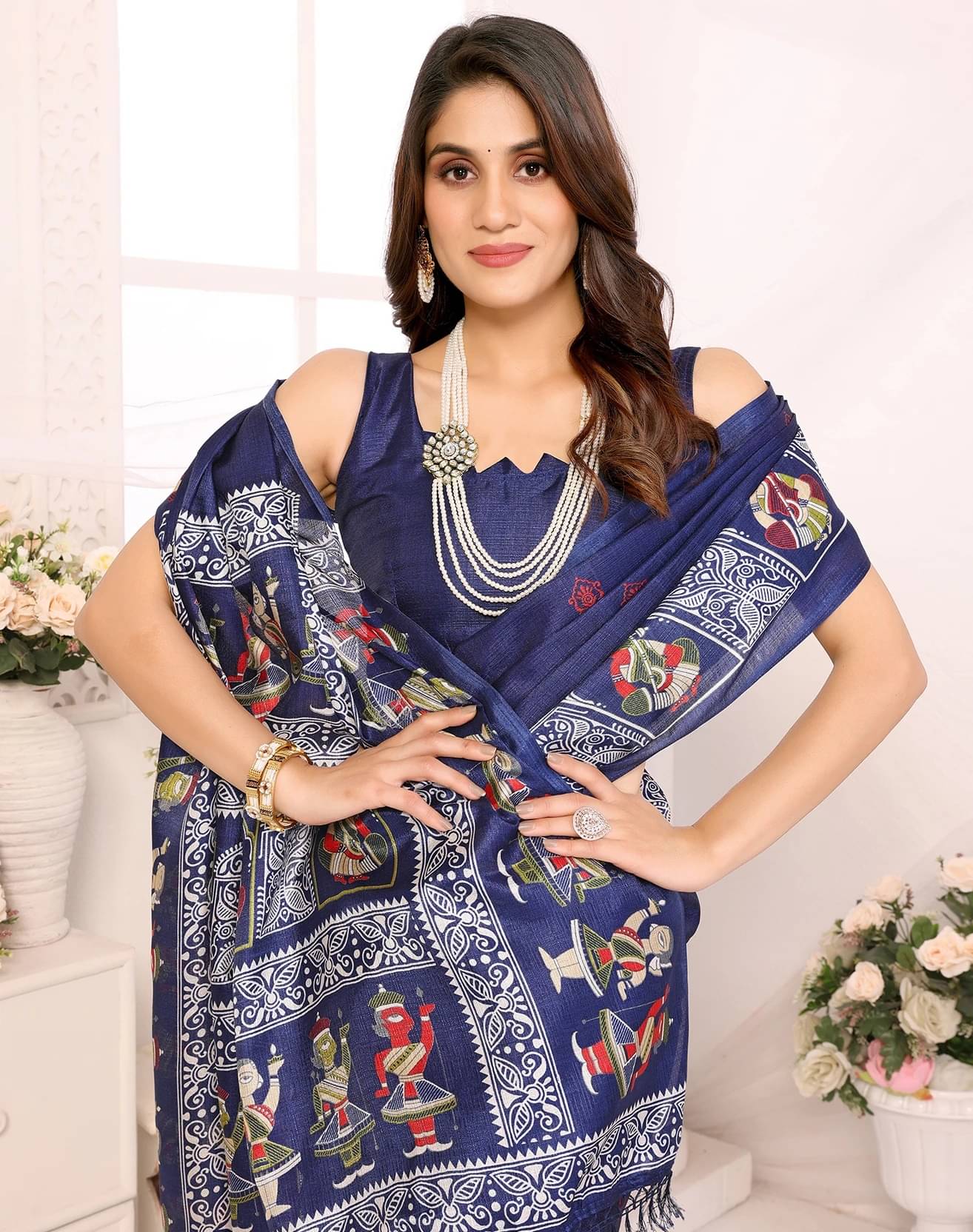 Yashika Art Silk Printed Regular Saree With Unstitched Blouse Piece ( Blue ) Yashika Art Silk Printed Regular Saree With Unstitched Blouse Piece ( Blue )