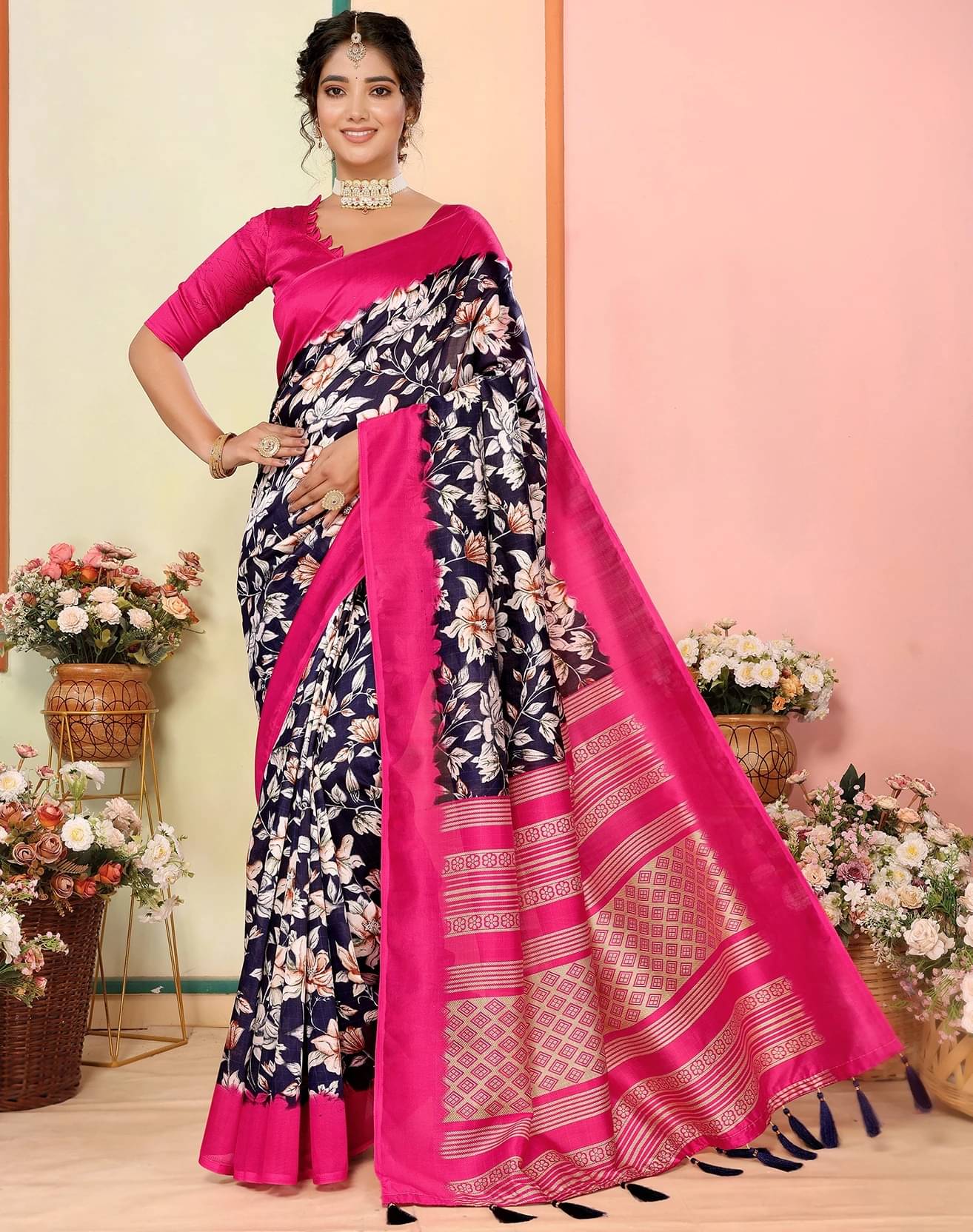     			Yashika Art Silk Printed Regular Saree With Unstitched Blouse Piece ( Multicolor )