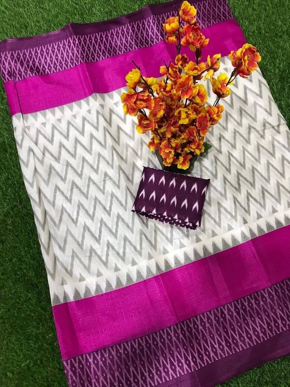 Yashika Art Silk Printed Regular Saree With Unstitched Blouse Piece ( Purple ) Yashika Art Silk Printed Regular Saree With Unstitched Blouse Piece ( Purple )