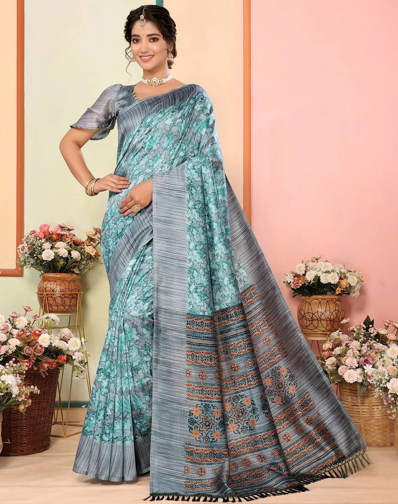 Yashika Art Silk Printed Regular Saree With Unstitched Blouse Piece ( Green )     			Yashika Art Silk Printed Regular Saree With Unstitched Blouse Piece ( Green )