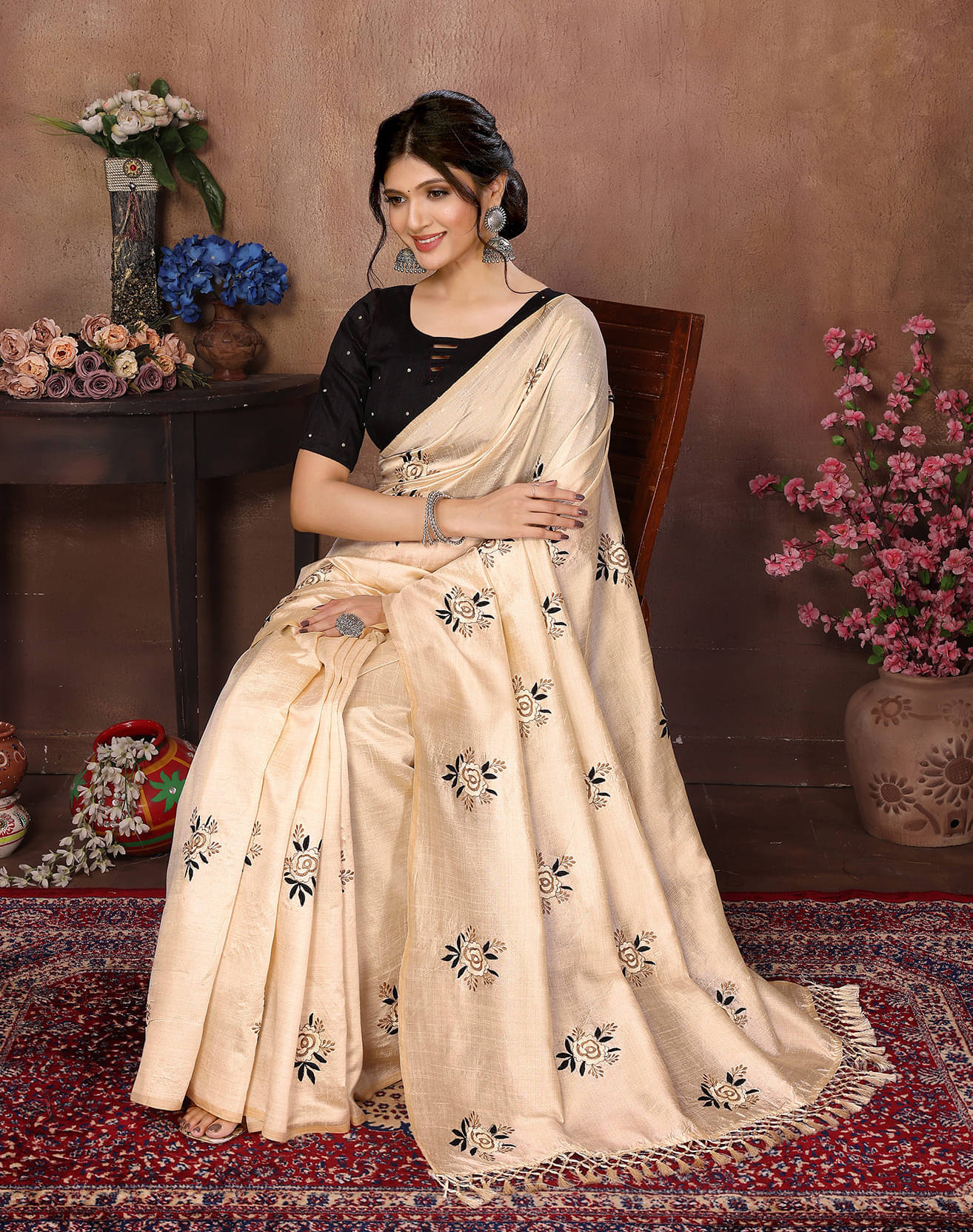 Yashika Art Silk Printed Regular Saree With Unstitched Blouse Piece ( Brown ) Yashika Art Silk Printed Regular Saree With Unstitched Blouse Piece ( Brown )