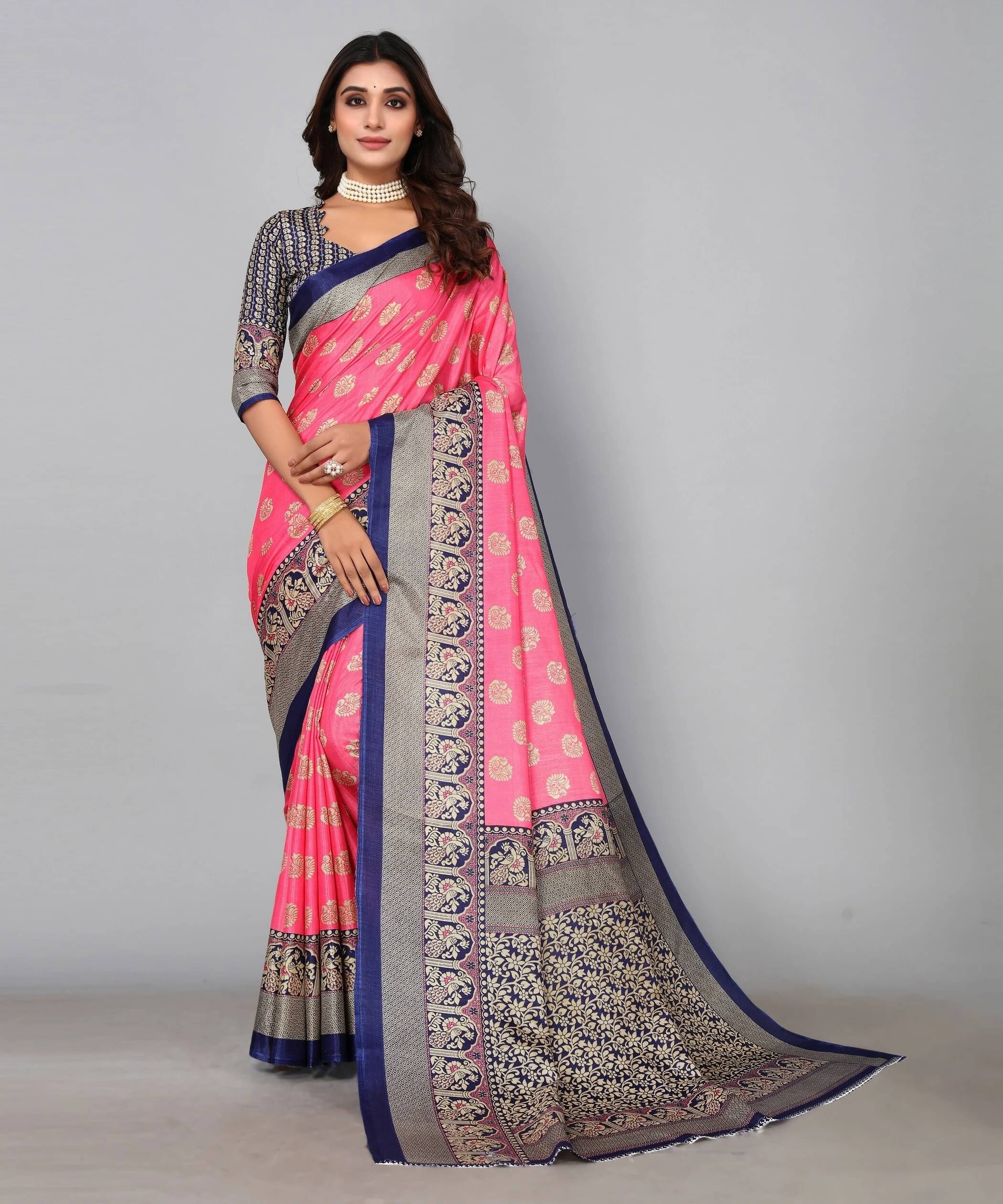 Yashika Art Silk Printed Regular Saree With Unstitched Blouse Piece ( Orange )     			Yashika Art Silk Printed Regular Saree With Unstitched Blouse Piece ( Orange )