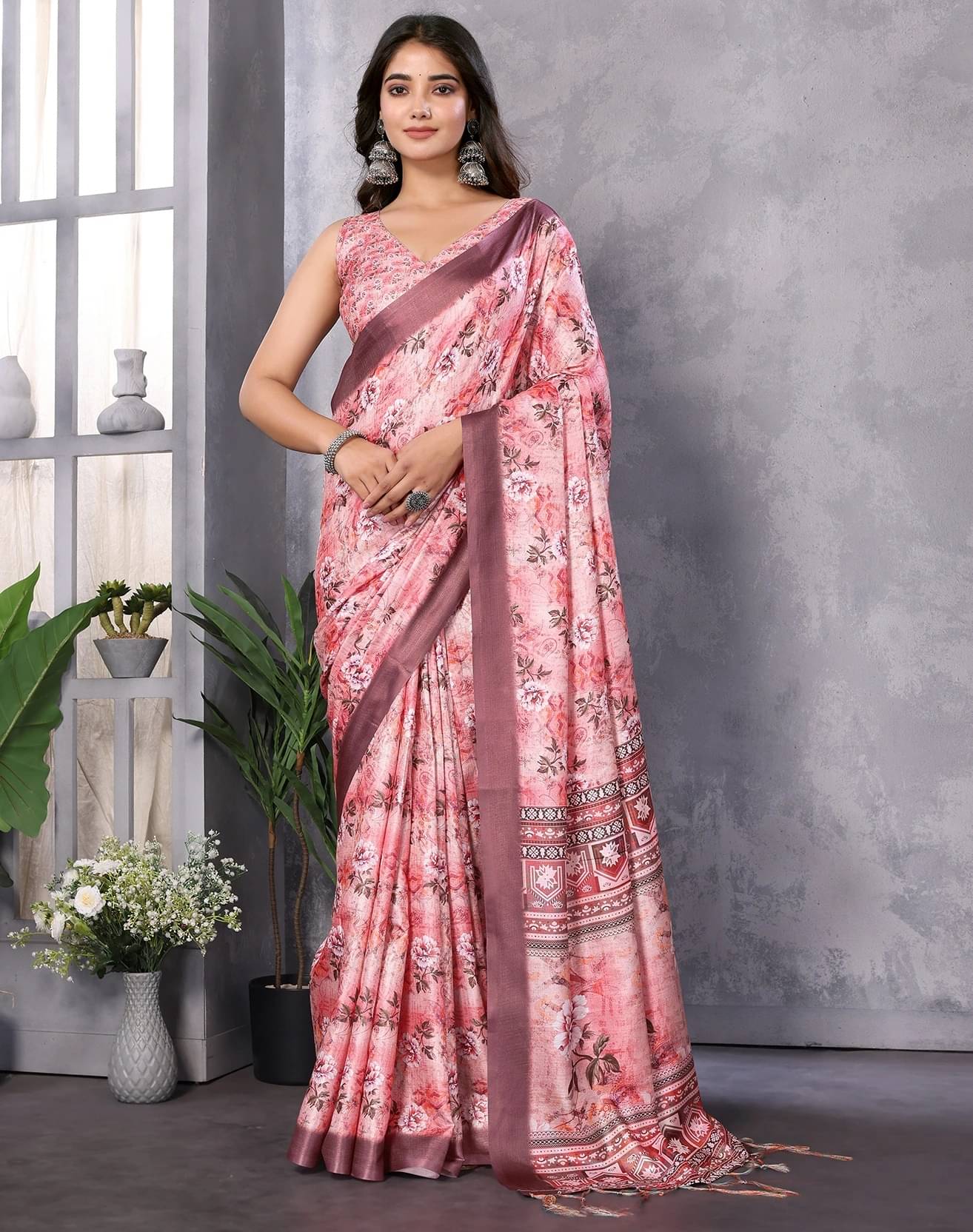 Yashika Art Silk Printed Regular Saree With Unstitched Blouse Piece ( Purple )     			Yashika Art Silk Printed Regular Saree With Unstitched Blouse Piece ( Purple )