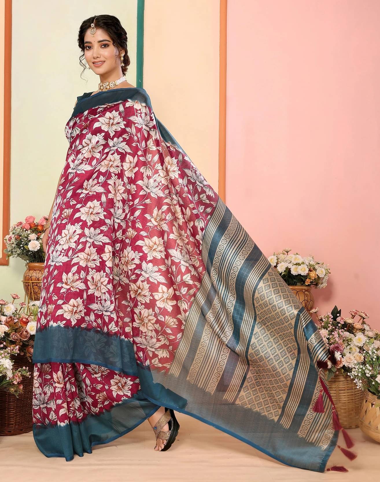 Yashika Art Silk Printed Regular Saree With Unstitched Blouse Piece ( Red ) Yashika Art Silk Printed Regular Saree With Unstitched Blouse Piece ( Red )