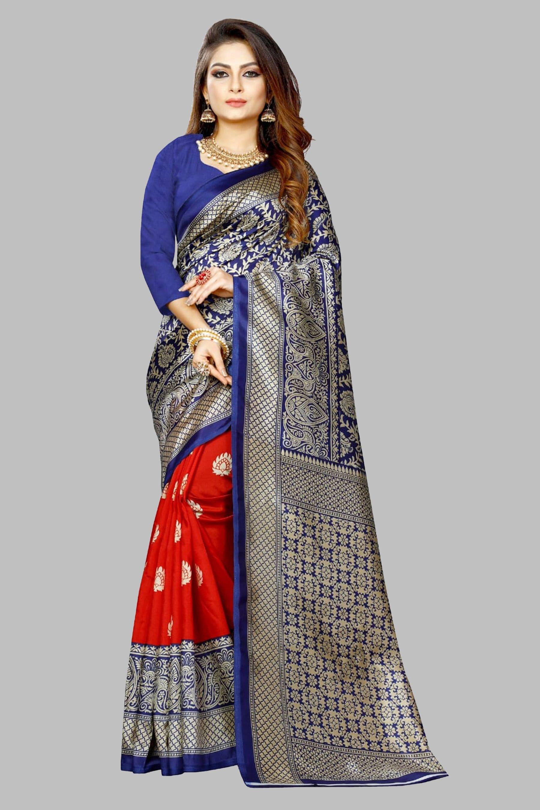     			Yashika Art Silk Self Design Regular Saree With Unstitched Blouse Piece ( Red )