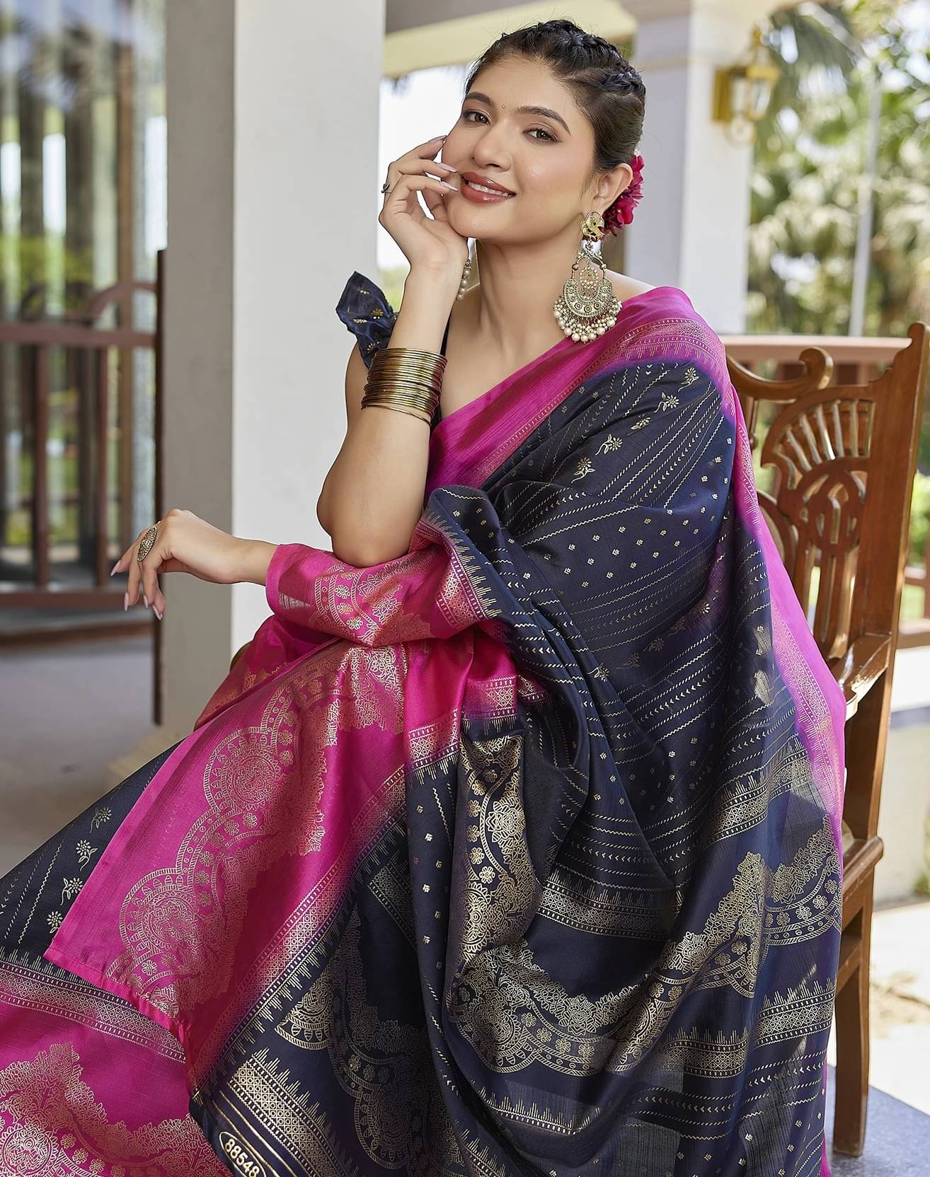     			Yashika Art Silk Woven Kanjeevaram Sarees With Unstitched Blouse Piece ( Blue )