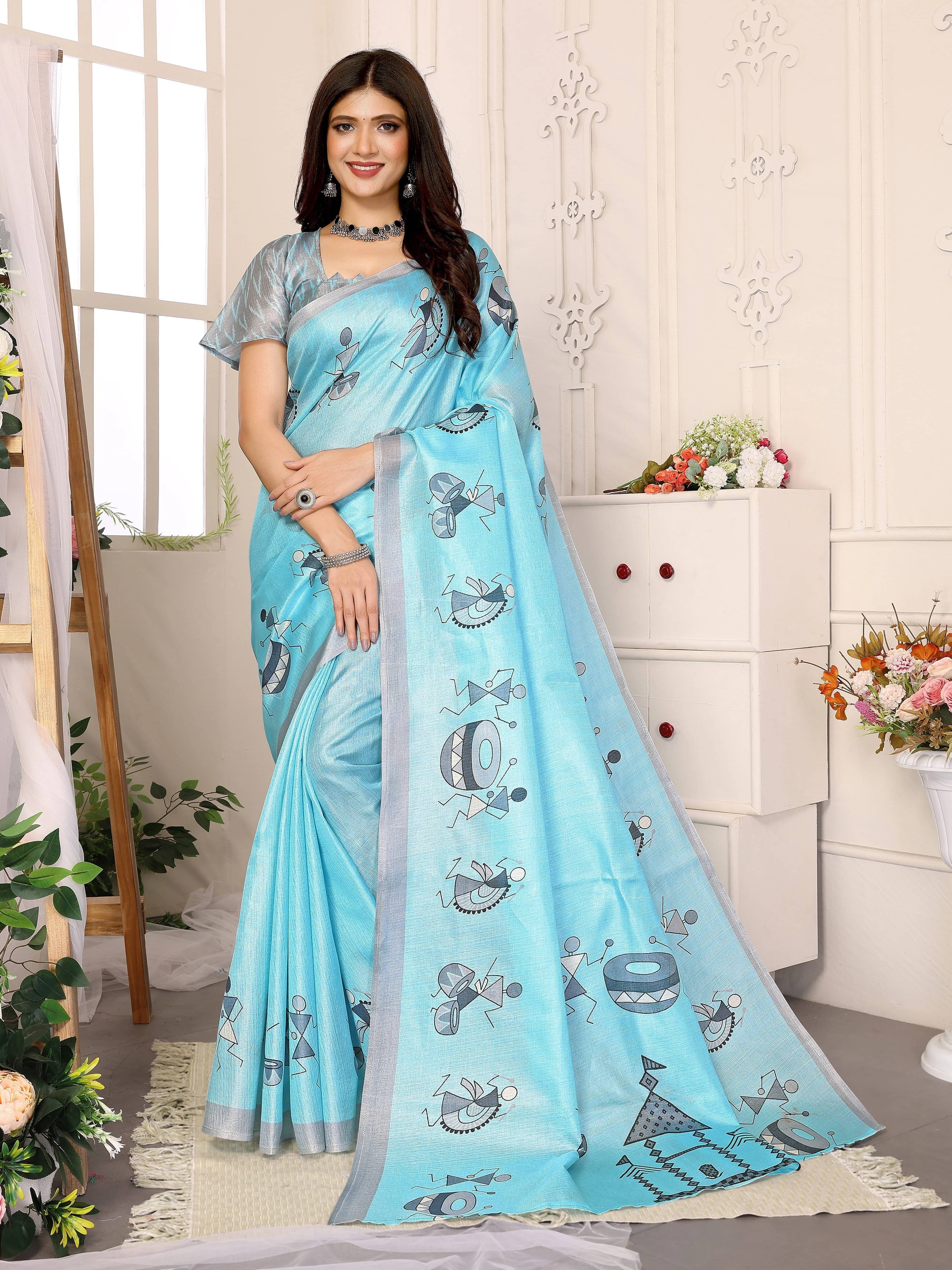     			Yashika Art Silk Woven Regular Saree With Unstitched Blouse Piece ( Blue )