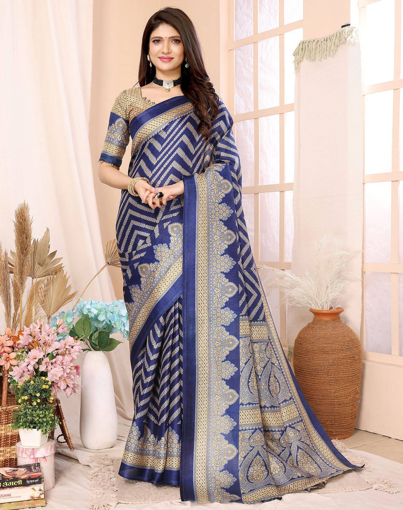     			Yashika Art Silk Woven Regular Saree With Unstitched Blouse Piece ( Blue )