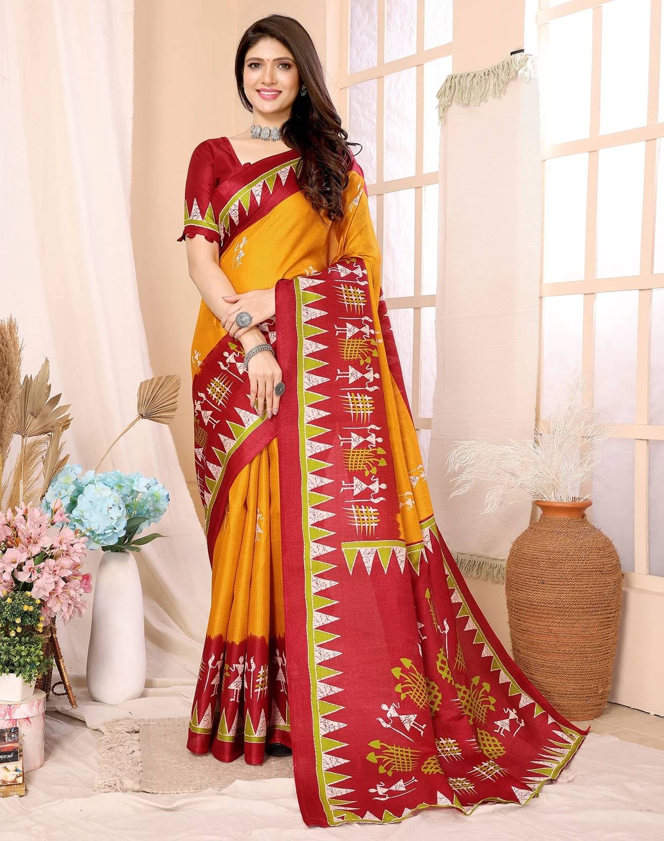     			Yashika Art Silk Woven Regular Saree With Unstitched Blouse Piece ( Yellow )