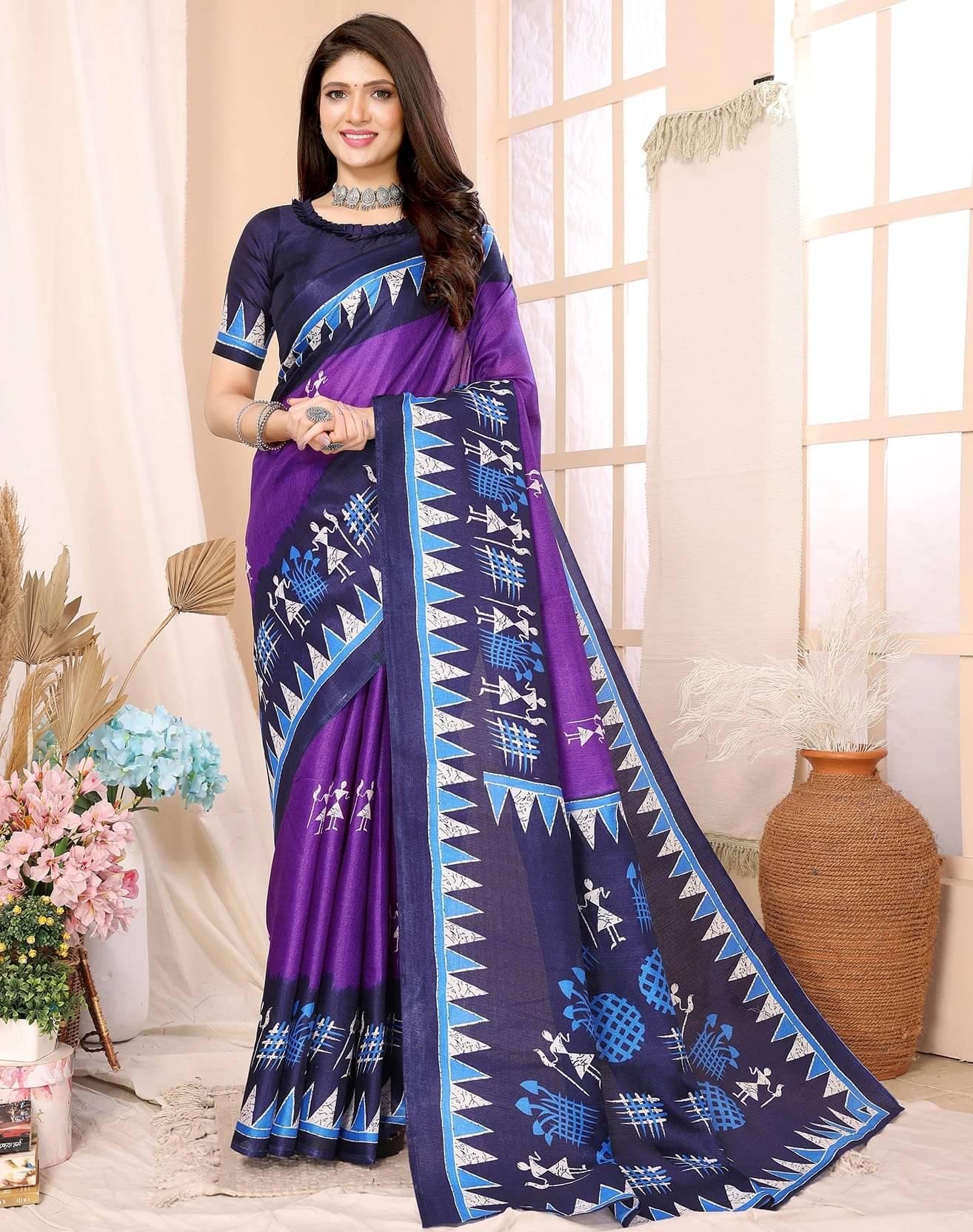 Yashika Art Silk Woven Regular Saree With Unstitched Blouse Piece ( Purple ) Yashika Art Silk Woven Regular Saree With Unstitched Blouse Piece ( Purple )